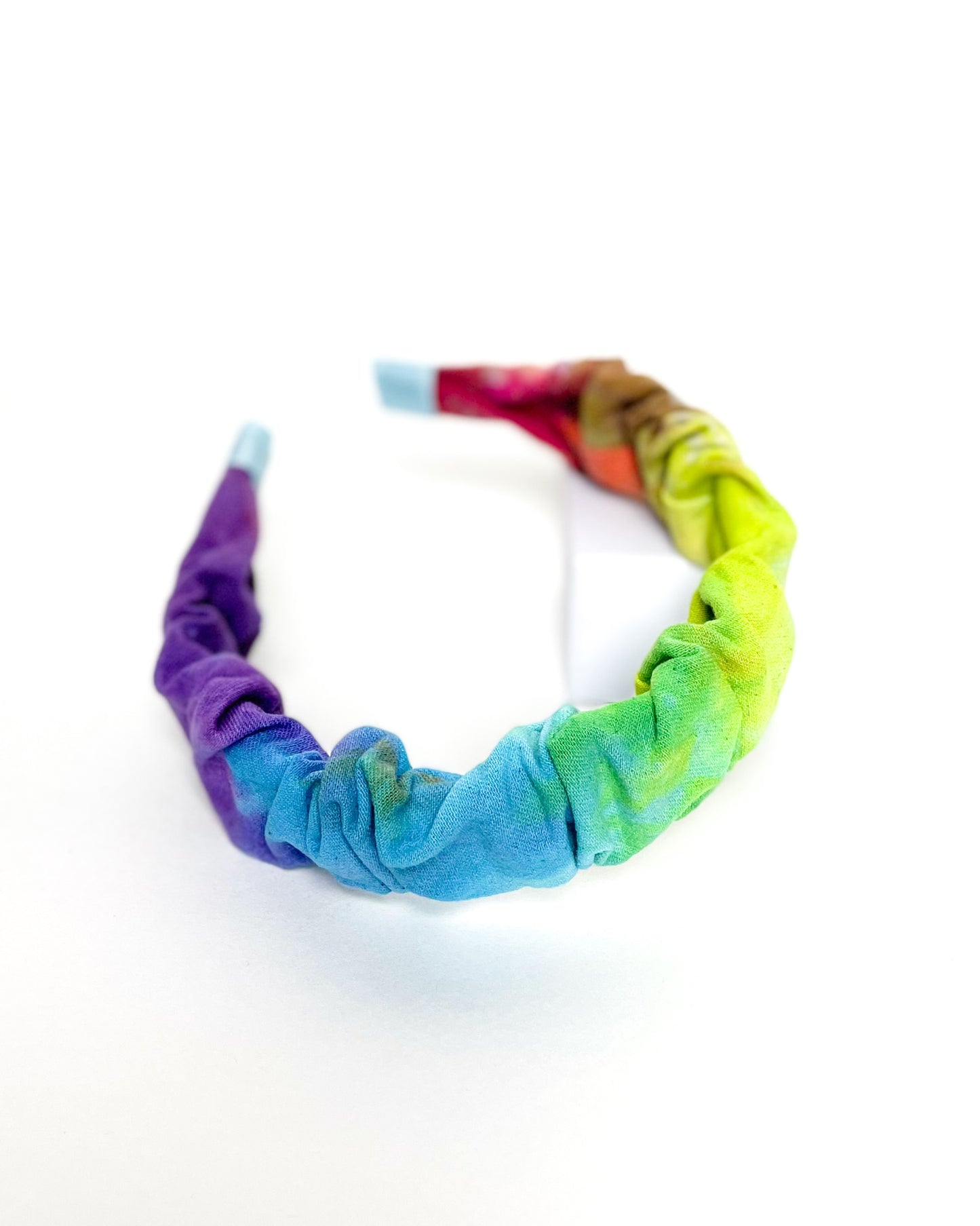 Scrunched Headband in Rainbow