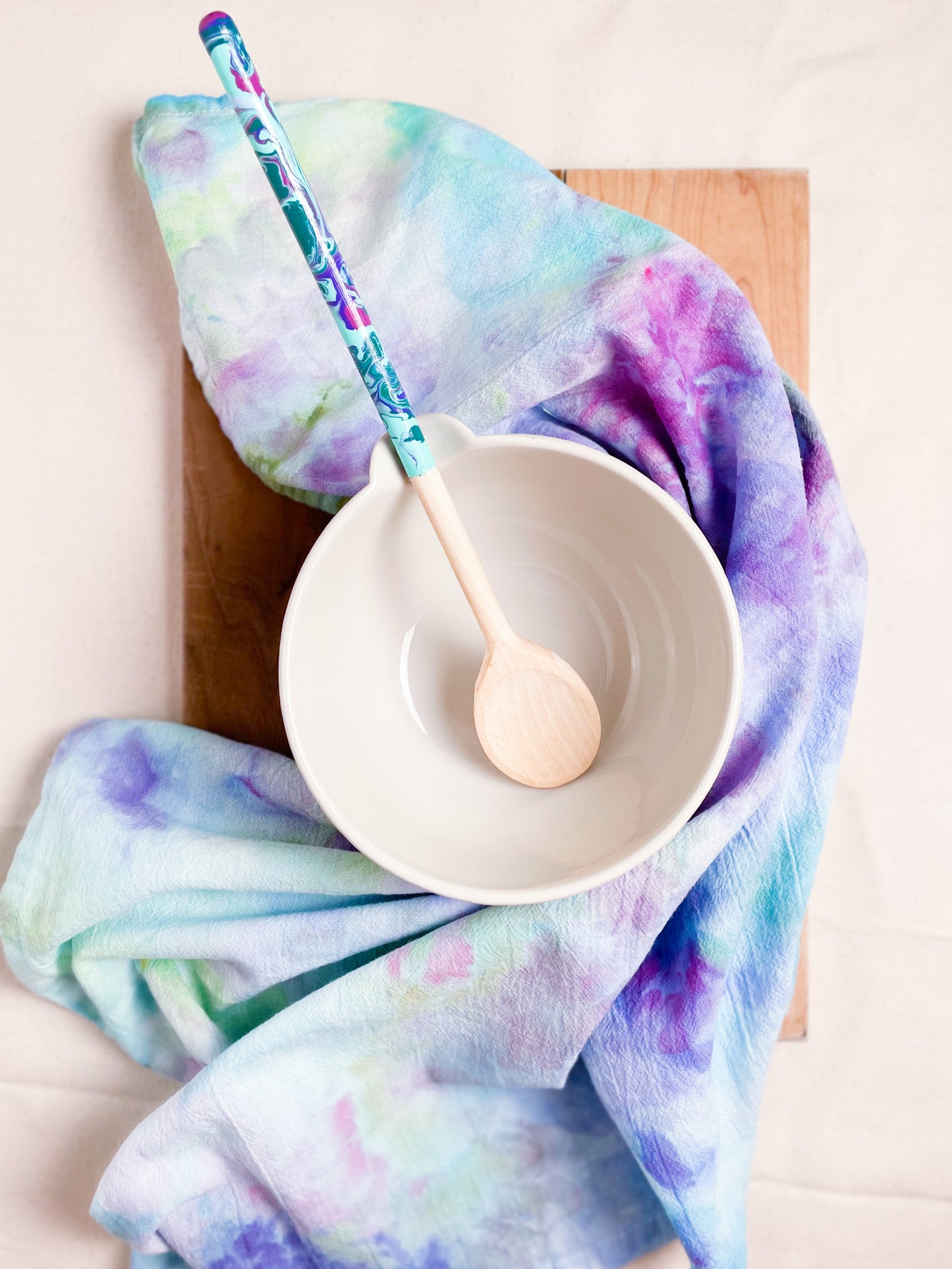 Dish Cloth + Spoon set in Watercolor