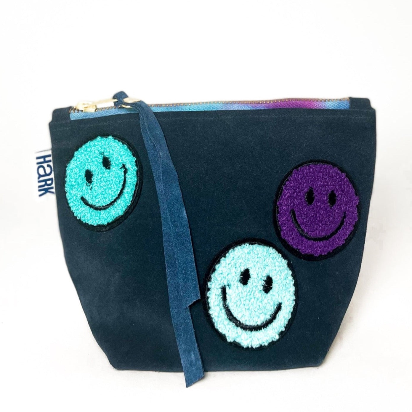 Smiley Suede Pouch in Jewel