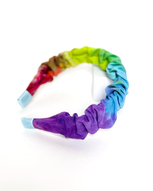 Scrunched Headband in Rainbow